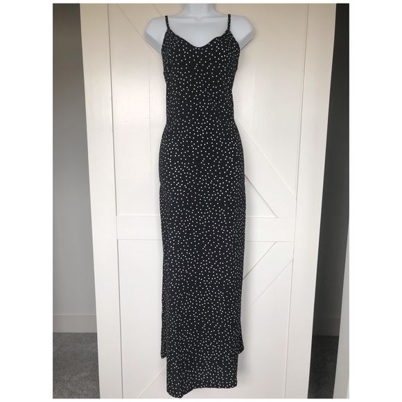 LAST ONE Polka dot maxi dress v neck w pockets - Picture 5 of 6
